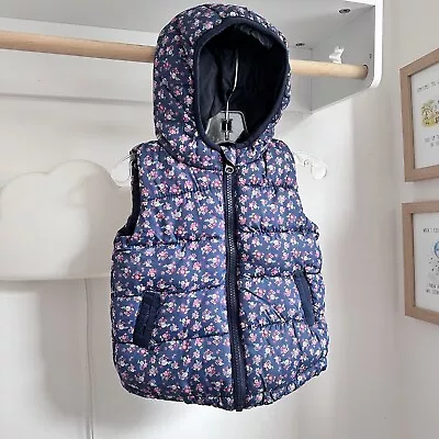Baby Girls Blue Body Warmer 9-12 Months Coat Jacket Gilet Gillet Light • £8.90