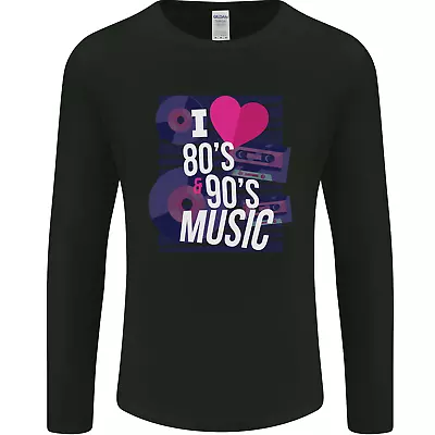 I Love 80s 90s Music Pop Rock Acid House Mens Long Sleeve T-Shirt • £11.99