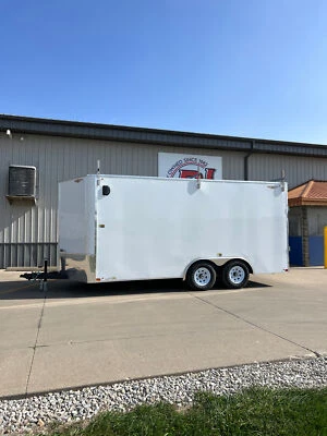 $8291.99 • Buy 2023 H&H 8.5x16 Flat Top V-Nose Enclosed Cargo Trailer White