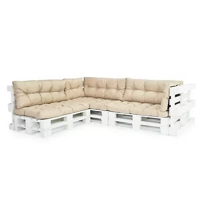 Stone 8 Piece Outdoor Euro Pallet Furniture Sofa Cushion Tufted Water Resistant • £199.97