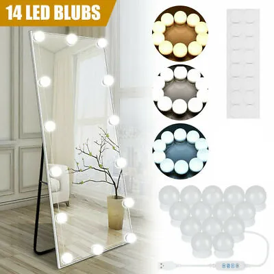 Hollywood Style LED Makeup Vanity Mirror Lights Kit With Dimmable 14 Bulbs • $23.69