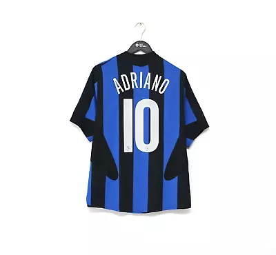 2005/06 ADRIANO #10 Inter Milan Vintage Nike Home Football Shirt (M) • £139.99