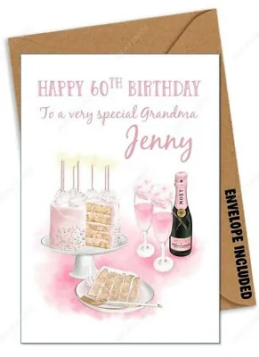 Personalised 60th BIRTHDAY CARD For Girl  Niece Mum Nan Aunty Sister Friend ADQ • £2.99