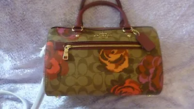 New W/tag Coach Signature C's Rowan Jumbo Rose Floral Print Tote Handbag CF325 • $179.97
