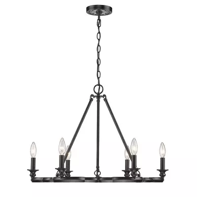 Medieval Chandelier 6 Light Steel In Medieval-Revival Style - 19 Inches High By • $266.95