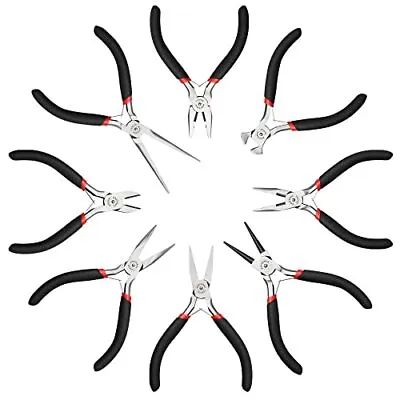 8Pcs Mini Jewelry Pliers Set Diagonal Pliers Long Nose Pliers End Cutting ... • $40.04