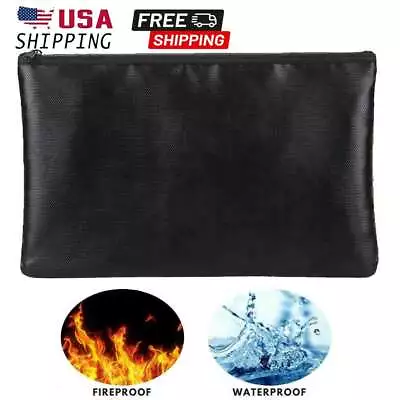 2000℉ Fire Proof Money Bag Fireproof Document Pouch Waterproof Safe Cash Bag US • $9.58