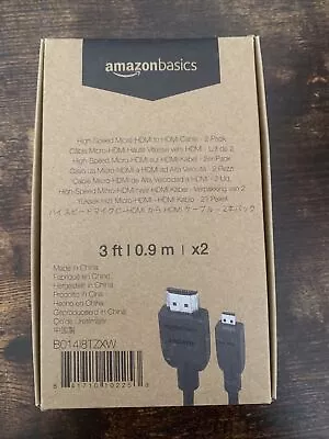 Amazon Basics - High-Speed Micro HDMI Cable On HDMI Latest 0.9 M (2-pack) • £3.99