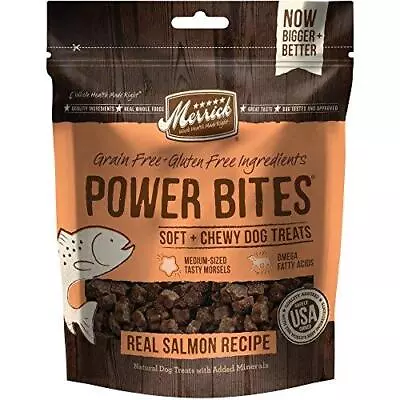 Merrick Power Bites Real Salmon Dog Treats 6 Oz. • $11.79