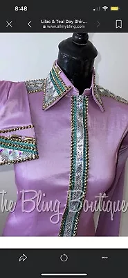 Western All Day Rail Horsemanship Pink/lavender  Horse Show Day Shirt • $200