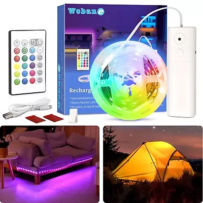 Rechargeable LED Strip Light 2000mAH Battery Powered Color Changing Strip Lig... • $27.68