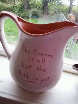 Vintage Ruth Price Signed Pottery Pennsylvania Dutch Motto Ware Creamer Pitcher • $7.99