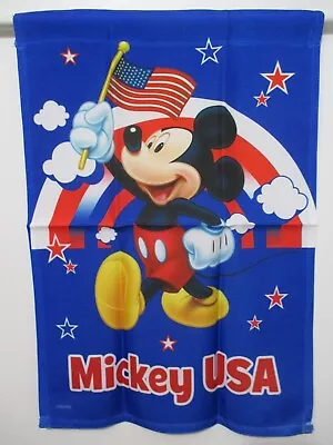 Disney Mickey Mouse - USA March Red White Blue Rainbow Stars 12  X 18  Flag NIP • $10.97