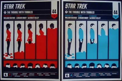 STAR TREK TROUBLE WITH TRIBBLES Limited Edition Print X2 OLLY MOSS MONDO R2010 • $2500