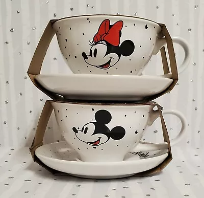 Disney Mickey Mouse & Minnie Mouse Tea Cup & Saucer Set Of 2 • $36