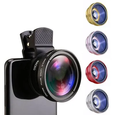 Clip Mobile Phone Lens Super Wide-Angle + Macro HD Lens 37mm For IPhone Android • £6.10