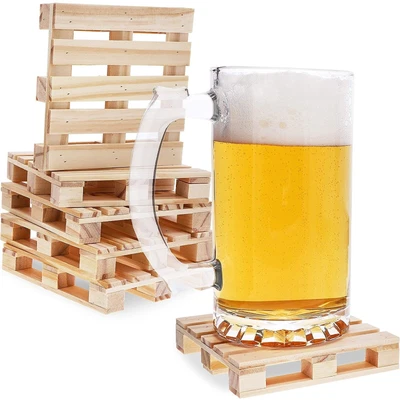 $12.99 • Buy 6 Pack Mini Wooden Pallet Coasters For Hot And Cold Drinks, Beverages