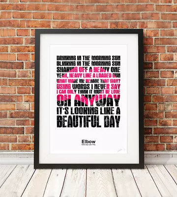 £9.99 • Buy Elbow ❤ One Day Like This ❤ Song Lyric Poster Limited Edition Print