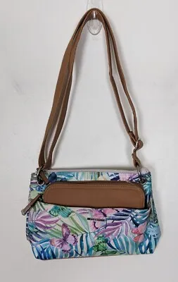 (#9) Nwt Rosetti Purse White Purple Blue Green Butterflies Palm Leaves • $33.70