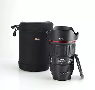 Canon EF 16-35mm F4 L IS USM Autofocus Wide Angle Zoom Lens F&R Caps & Hood • £449.99