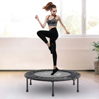 Portable Round Trampoline Folding Jumping Rebounder Jumper Mat Adults Fitness UK • £39.95