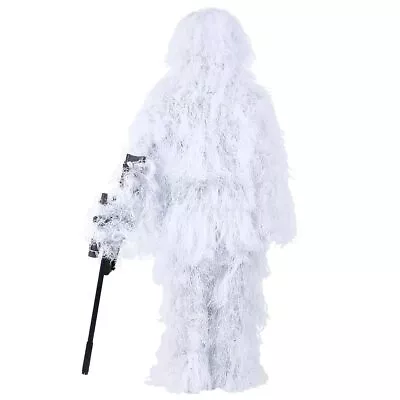 Snow Camo Ghillie Suit For Men Hunting Airsoft Gilly Suit Hooded Gilley Suit... • $35.05