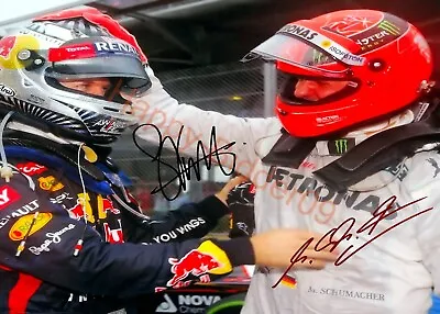Sebastian Vettel Michael Schumacher F1 World Champion Beautiful 7X5 Photo • $7.57