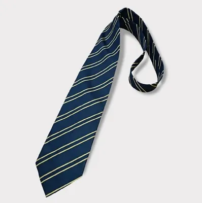 E. MARINELLA Blue Striped Silk LUXURY Tie HANDMADE ITALY • $89.62