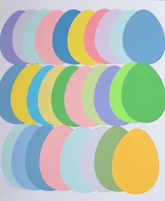 30 Easter Eggs Card Shapes Plain Mixed Colours Craft Making Scrapbooking 8.5 Cm • £2.45