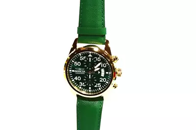 INVICTA Vintage Men 47mm Stainless Steel Gold Green Dial VD51 Quartz • $46.53