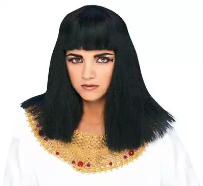 Black Cleopatra Wig Ladies Fancy Dress Ancient Egyptian Queen Costume Accessory • £14.49