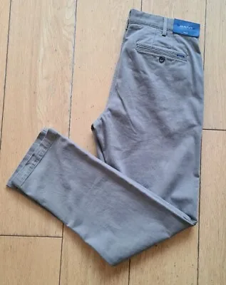 New Men's Gant Moleskin Trousers W32 L32 Mens Super Chino Desert Brown • £49.99