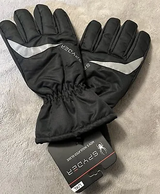 NWT Spyder Men's Bolster Ski Gloves Size L/XL Black Insulated -$69 • $22.75