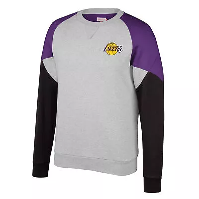 Mitchell & Ness La Lakers Trading Block Crew Sweatshirt Grey LAL GK42 • £23.99