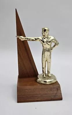 Vintage Marksman Trophy Pistol Shooting Competition Award Walnut 1960s 1970s • $27.95