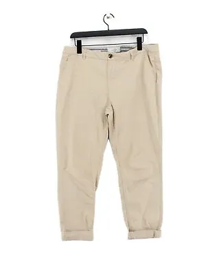 FatFace Women's Trousers UK 14 Tan Cotton With Elastane Straight Chino • £9