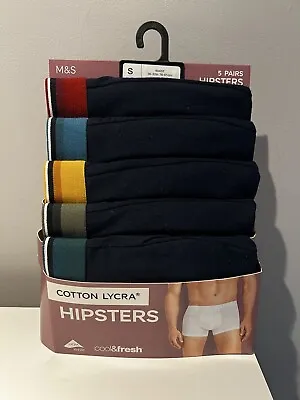 Men’s Marks & Spencer 5 Pack Navy Blue Hipsters (Trunks Underwear) Size Small.. • £14.99