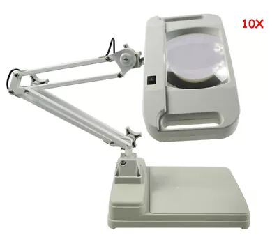 1pc 110V 10X Benchtop Magnifier Light Amplification Table Lamp Magnifying Glass • $104.65