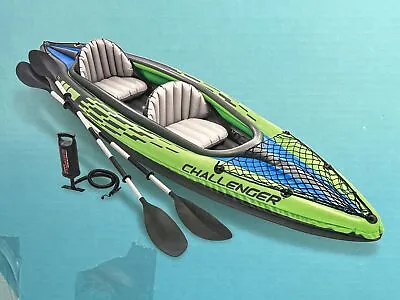Intex 68306EP Challenger K2 Kayak 2 Person Inflatable Kayak Aluminum Oars New	 • $109.54
