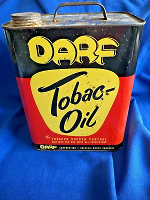 Vintage Darf Tobac-Oil 2 Gallon Can~Empty~ Raleigh NC ~ Vintage Condition • $70
