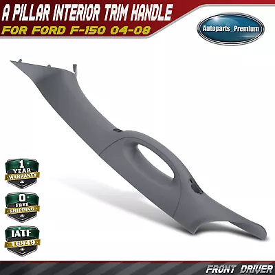 Front Left  A-Pillar Trim Panel W/ Assist Handle For Ford F-150 04-08 Stone Grey • $40.39