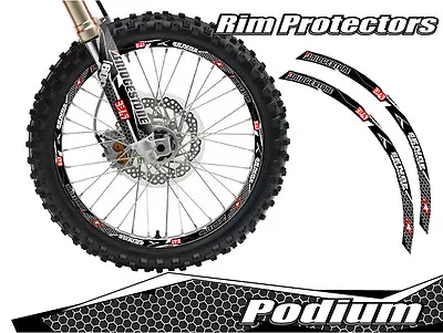 14 & 17 Inch Dirt Bike Rim Protectors Wheel Decals Tape Graphics Motorcycle • $34.99