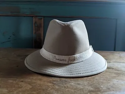 VINTAGE Panama Jack Safari Hat Mens Large Brown Wove USA Made • $29.95
