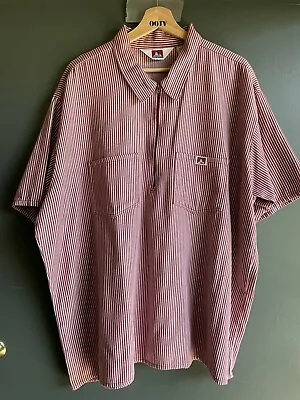 Vintage Ben Davis Hickory Stripe Half Zip Workshirt Talon Zip Size 2XL 27.5x30.5 • $55