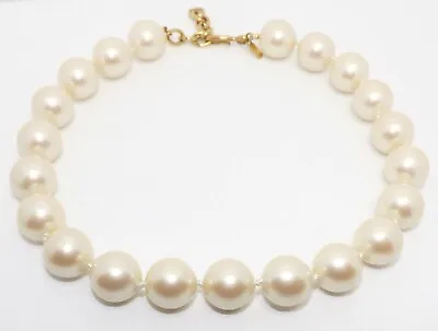 Vintage Monet Gumball BIG Pearl Strand Knotted Necklace Gold Plated 20  • $39.99