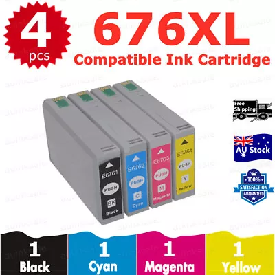 4X Compatible 676XL 676 Ink Cartridge For Epson Workforce Pro WP4530 WP4540 • $17.90