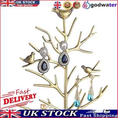 £11.92 • Buy Bird Tree Stand Jewelry Earring Necklace Rack Holder Display (Ancient Cyan) UK