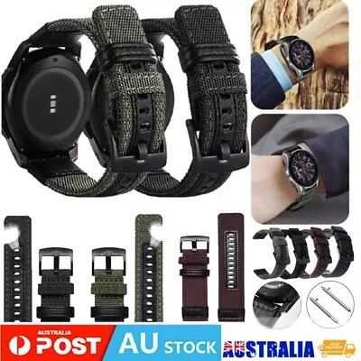 For Samsung Galaxy Watch 46mm SM-R800 Gears S3 Classic Leather Nylon Strap Band • $10.99