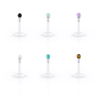 £1.99 • Buy Natural Stone Labret Bar Lip Stud Ear Cartilage Bar BioFlex