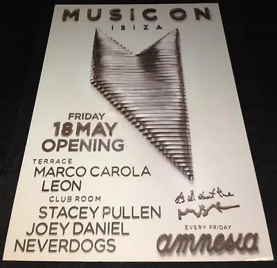 Music On 2018 Marco Carola @ Amnesia Club - Ibiza Club Posters Techno Dj Music • £8.99